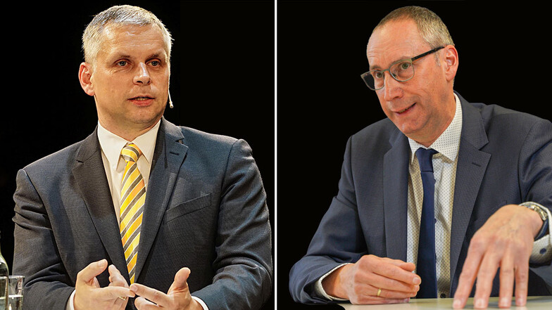 Mike Hauschild (l.), Chef der FDP-Fraktion im Bautzener Stadtrat, kritisiert das sogenannte Bautzen-Gespräch, zu dem Karsten Vogt unter anderem Corona-Protestler eingeladen hatte.
