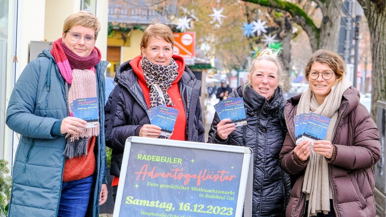 Die Hauptstraßenhändler Antonia Balzer, Simone Engelhardt, Sabine Luft und Petra Fitzthum (v. l.) freuen sich auf zahlreiche Besucher zum Adventsgeflüster.