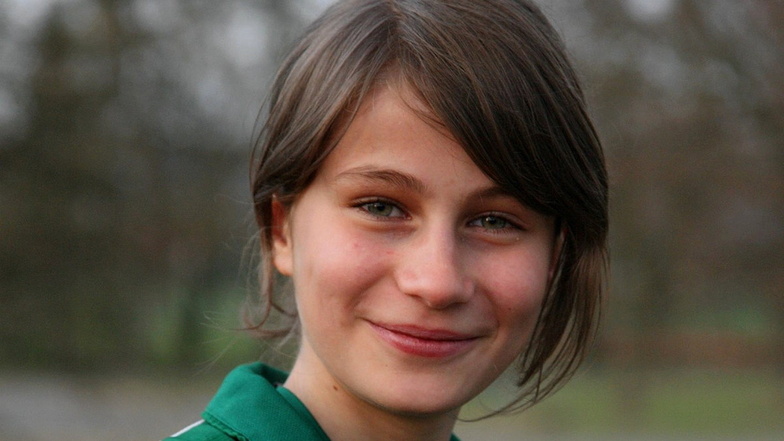 Luise im Alter von elf Jahren, as with Biathlon in Pirna begann.