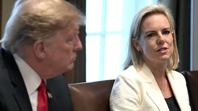 Heimatschutzministerin Kirstjen Nielsen mit Donald Trump.