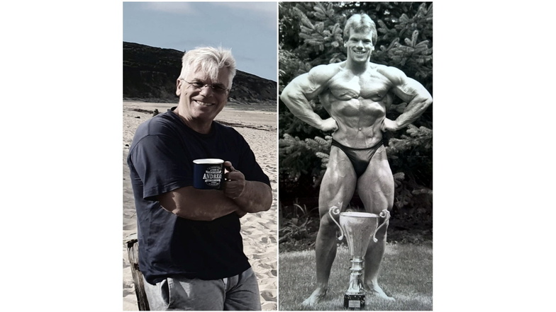 Das rechte Bild zeigt Andreas Bredenkamp in Topform, wie er selbst sagt, das andere heute mit 65 Jahren. Das Gewicht ist gleich geblieben: 72 Kilogramm.