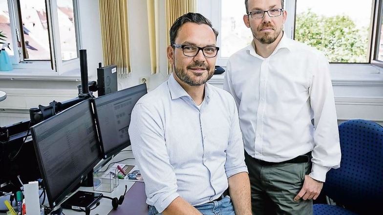 Das Team für die Digitalisierung des Görlitzer Rathauses: Ulrich Ebermann (links) und Enrico Erler.