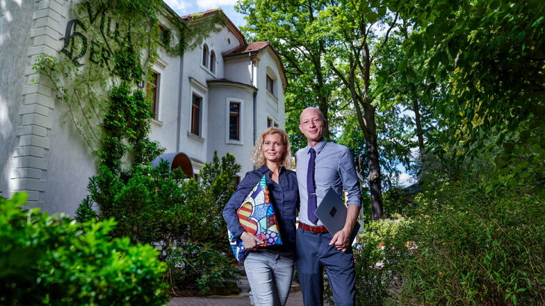 Alexandra Göllner und Stefan Flügge sind die neuen Betreiber des Restaurants in der Dresdner Villa Herzog.