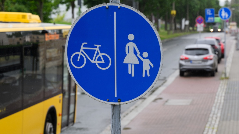 Ein zugeparkter Radweg in Dresden: Allein in der Landeshauptstadt wurden im Vorjahr 14.508 Anzeigen von Bürgern registriert.