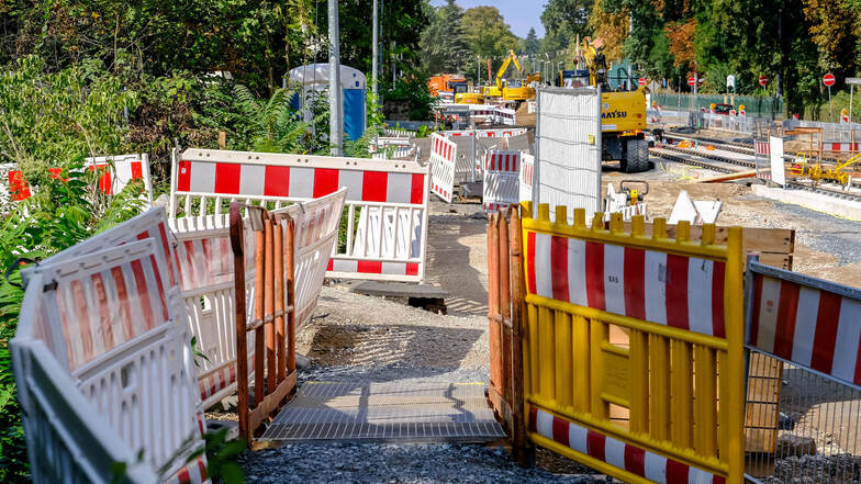 Schon Anfang September war die Meißner Straße in Radebeul eine Baustelle.