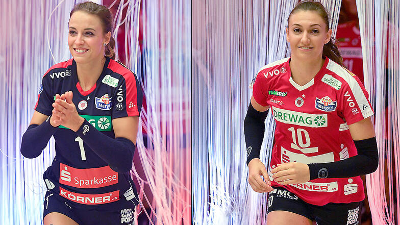 Die Führungsspielerinnen Lenka Dürr und Lena Stigrot erklären den Umgang mit der Auszeit.