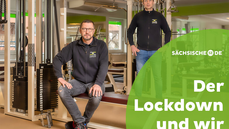 Alleingelassen im Fitnessstudio: Falk Noack (links) und Lars Weber, die Geschäftsführer des Thomas Sport Center in Dresden.