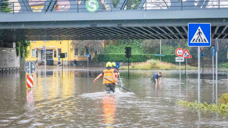 Das Wasser stand nicht so hoch wie 2002, doch höher als es hätte sein müssen: Heidenau am 18. August.