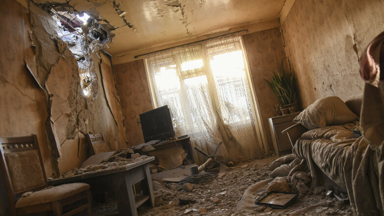 Diese Wohnung in Stepanakert ist nach den Gefechten komplett verwüstet.
