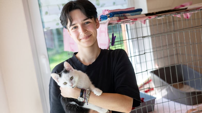 Friederike Klanthe macht ein FÖJ im Tierheim Pirna. Sie mag die Vierbeiner.