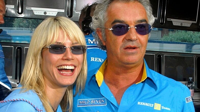 Model Heidi Klum und ihr damaliger Freund Formel-1-Manager Flavio Briatore sind an ihrem 30. Geburtstag beim Formel-1-Rennen in Monaco.