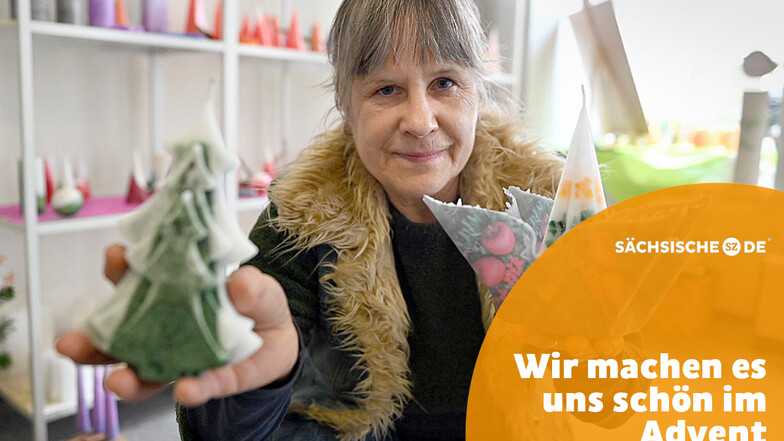 Marion Krause hat in ihrer Kerzenzieherei auf der Berliner Straße Kerzen aller Sorten - für besinnliche Stunden im Advent.