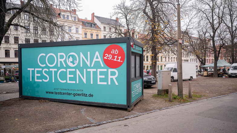 Eines der neueren Corona-Testcenter von Stefan Menzel steht in Görlitz auf der Elisabethstraße.