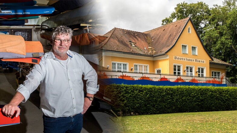 Jens-Torsten Jacob ist Vorstandsvorsitzender beim Wassersportverein Riesa. Dem Verein gehört das Bootshaus – das vor 100 Jahren erbaut wurde.