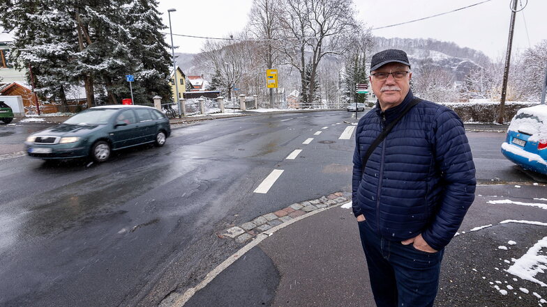 Hans-Gunther Müller hat einen Vorschlag, wie Fußgänger sicherer über die Rabenauer Straße kommen könnten.