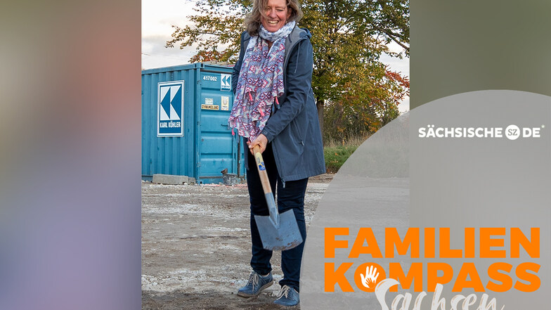 Erst Kitaplätze schaffen, dann vergeben: Heidenaus Familienamtsleiterin Sylvia Röder beim ersten Spatenstich für den Neubau der Kita Kunterbunt.