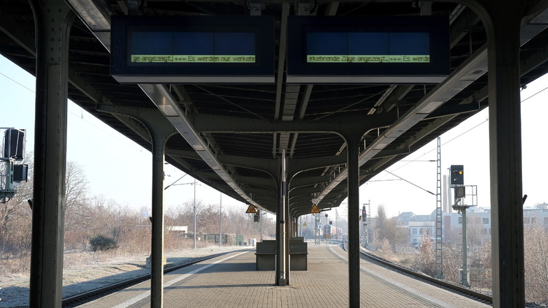 Am Meißner Bahnhof herrschte gähnende Leere während des Streiks. Bei den S-Bahnen kam es zu Verspätungen und Ausfällen.
