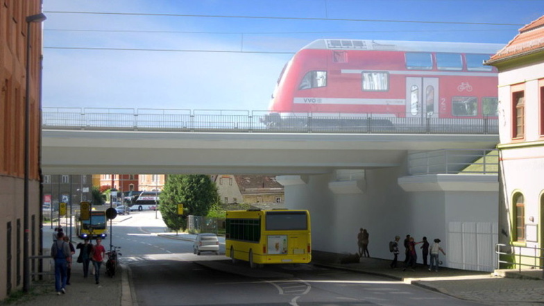 So soll der Bahnhaltepunkt Dresden-Plauen laut Deutscher Bahn nach der Fertigstellung aussehen.