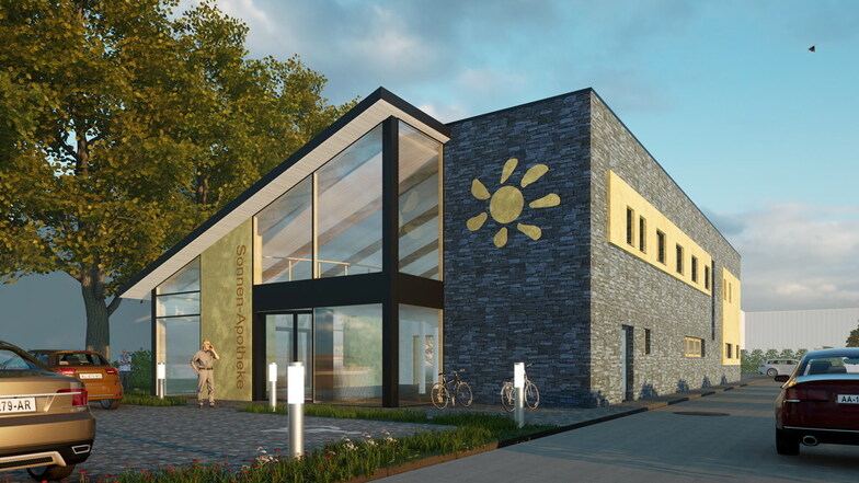 So soll der Neubau der Sonnen-Apotheke in Bischofswerda aussehen.