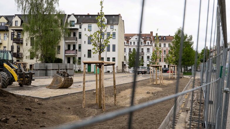 Baustelle des neuen Parkplatzes des Tierparks in Görlitz: In zwei Wochen soll hier asphaltiert werden.