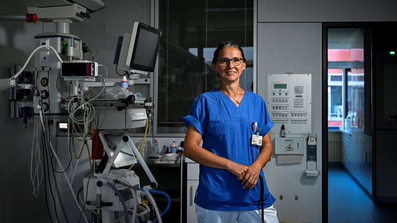 Stellt den Hirntod fest: Transplantationsbeauftragte Dr. Anne Trabitzsch auf der Intensivstationen der Uniklinik Dresden.