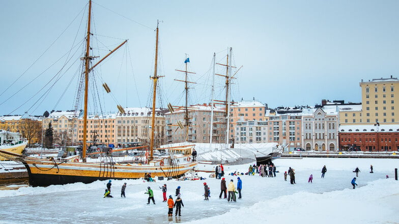 Winter im Helsinki-Hafen.