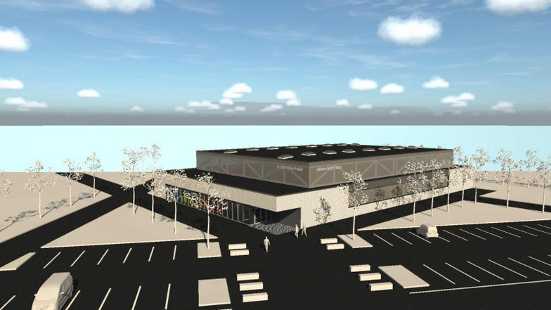 Dieser Entwurf für die neue Zwei-Feld-Sporthalle am Eichenhain wurde Anfang 2018 vorgestellt.