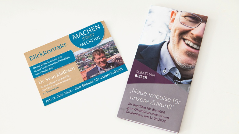 Zwei Männer, ein Ziel: Sowohl Amtsinhaber Sven Mißbach (parteilos) als auch der bisherige Stadtrat Sebastian Bieler haben sich in vielfältiger Weise um eine Wählerstimme beworben.