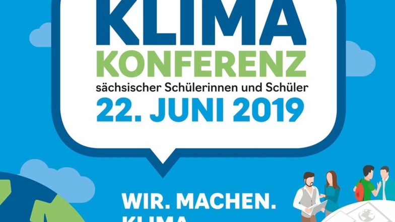 Das Plakat zur Klimakonferenz am Samstag in Leipzig.