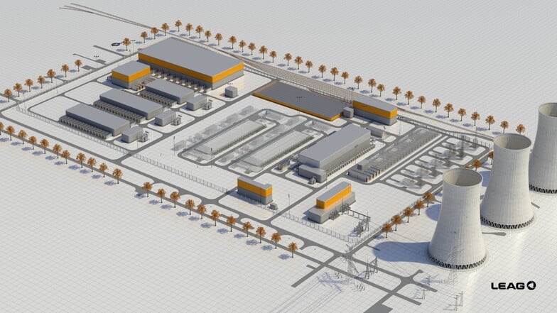 So soll der geplante Kraftwerks-Komplex in Boxberg aussehen. Er soll Schritt für Schritt wachsen.