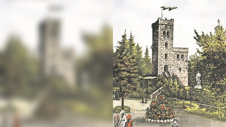 So pries einst eine Postkarte die Vorzüge des Czorneboh und seines Turmes.
