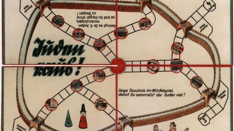 Abgründiges von der Elbe:
Vor 80 Jahren
produzierte ein Dresdner Unternehmen „Juden raus!“, das wohl übelste Spiel aus der NS-Zeit.