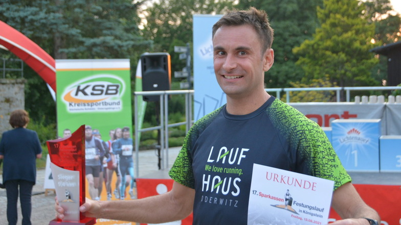 Lief allen davon: Patrick König vom Laufhaus Oderwitz erreichte nach 39:08 Minuten als erster Sportler das Ziel.