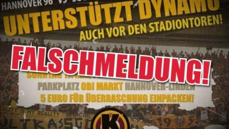 Dynamos aktive Fanszene distanziert sich von der im Internet verbreiteten Meldung, zum Geisterspiel nach Hannover zu fahren.