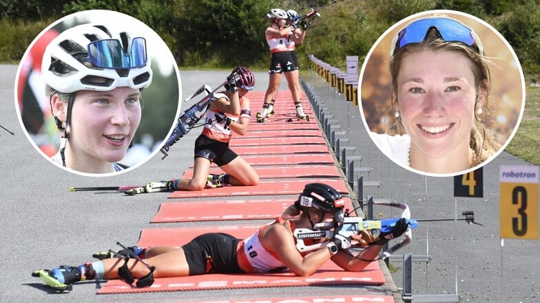 Zwei Sächsinnen mit großen Biathlon-Ambitionen: Johanna Lehnung (l.) und Alma Siegismund.