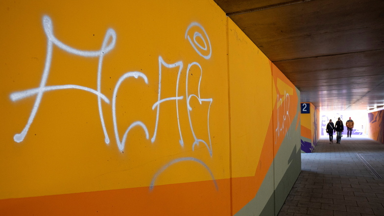 Schmierer am Werk: Ärger um Wandbilder am Bahnhof in Radebeul-Ost