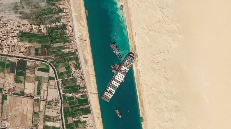 Das Frachtschiff "Ever Given" blockierte tagelang den Suezkanal.