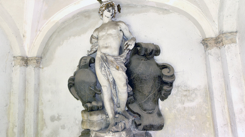Die Hermes-Figur im Grufthaus Besser im Zittauer Klosterhof.