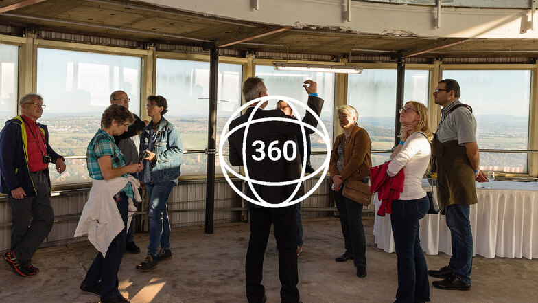 In einem 360-Grad-Video kann jeder individuell den Fernsehturm erkunden.