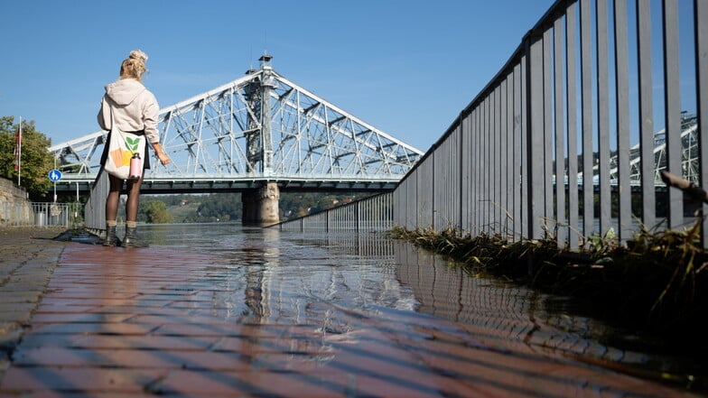 Hochwasser am Blauen Wunder vor wenigen Tagen – ein Bild, das durch den Klimawandel und der Zunahme von Extremwettern immer häufiger wird.