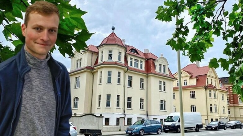 Der künftige Sitz der Firma "Wir helfen Sachsen" und deren Geschäftsführer August Friedrich: die sanierte Villa an der Schrammstraße 56c in Zittau.