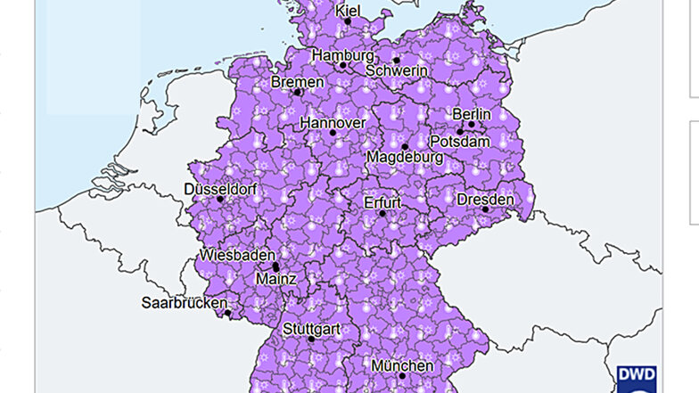 Flächendeckend gilt in Deutschland eine Hitzewarnung des DWD.