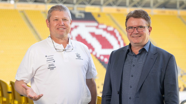 Diese beiden Männer haben gemeinsam Großes vor: Cheftrainer Paul Alexander und Monarchs-Präsident Sören Glöckner (r.)
