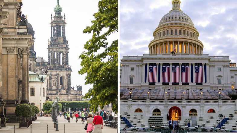 Zwischen der Dresdner Altstadt und dem Kapitol in Washington liegen rund 6.800 Kilometer.