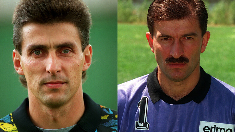 René Müller (l.) und Stanislaw Tschertschessow duellierten sich ab 1993 um den Platz im Dynamo-Tor. Als Konkurrenten sahen sie sich aber nicht.