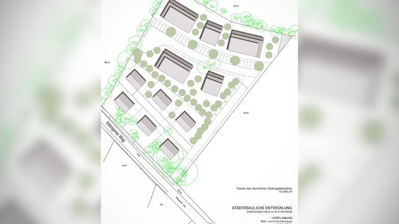 So sieht der Vorentwurf der geplanten Wohnbebauung am Söbrigener Weg in Copitz aus