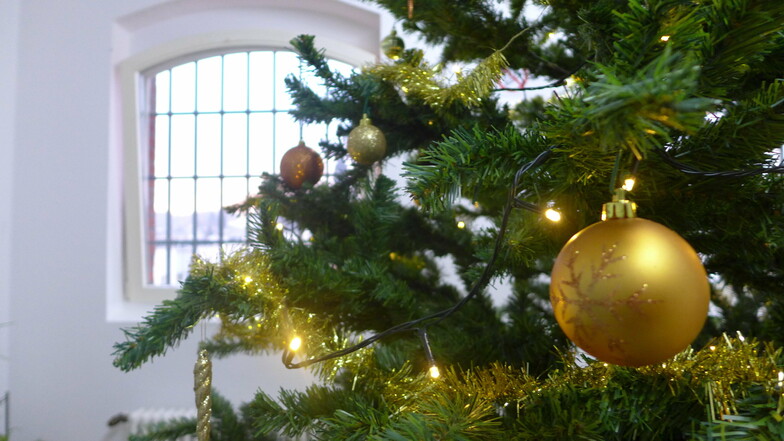 Die Stationen der JVA Waldheim sind mit Weihnachtsbäumen geschmückt worden.