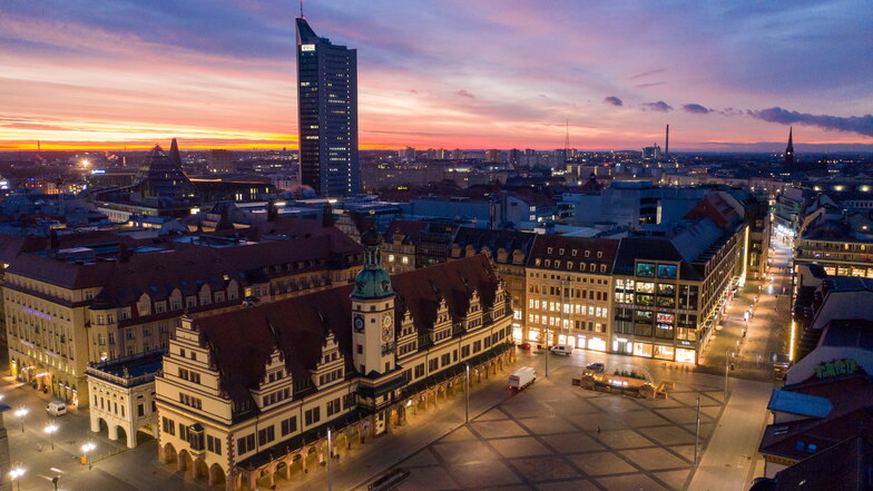 Blick auf die Leipziger Innenstadt: