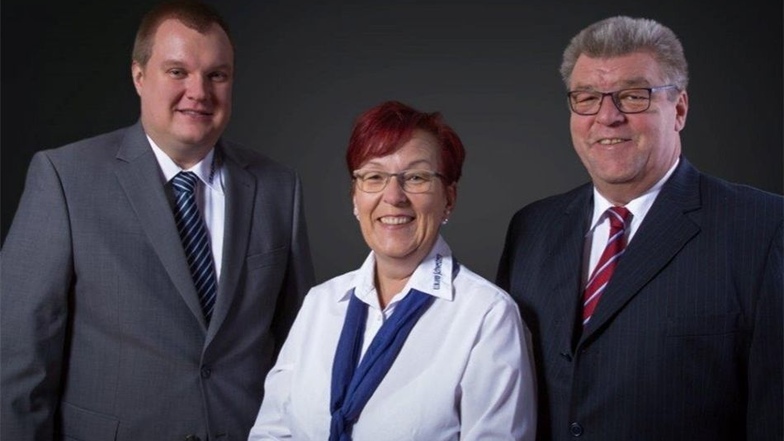 Das Führungs-Trio der Elblandschwestern: Inhaberin Kerstin Brunner-Haak (M.), Michael Bloeß (l.) und Jörg Dietz.