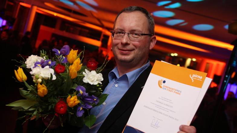 So sehen Ehrenamtspreisträger aus: Thomas Albrecht war 2019 einer der Ausgezeichneten in Pirna.